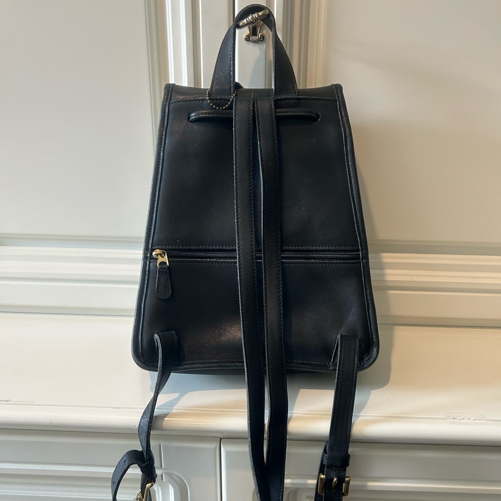 Vtg Coach large Daypack 9791 black leather USA - Picture 2 of 7